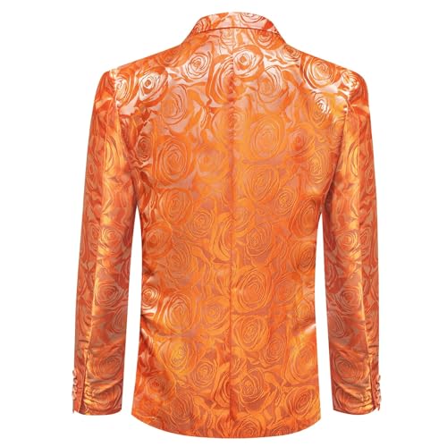 Image of Barry.Wang Mens Floral Blazer Suit Jacket Notched Lapel Casual Sport Coat