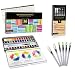 Watercolor Paint Set for Artists On-The-Go! Value Bundle Includes 36 Half Pans of Vibrant Water Color Palettes + 6 Refillable Water Brush Pen.