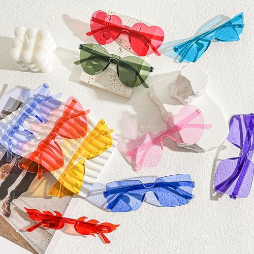 Matcheck 8/12/16 Mixed Style Rimless Sunglasses Retro Colored Party Glasses Candy Bachlor Photoshoot Costume Accessories 5
