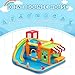 FBSPORT Inflatable Bounce House Water Slide, Bounce House for Kids with Toy Market Stand Splash Pool Bouncer Climbing Wall Water Gun Ball Dart, Bouncy Castle W/620W Blower for Outdoor Indoor, Red