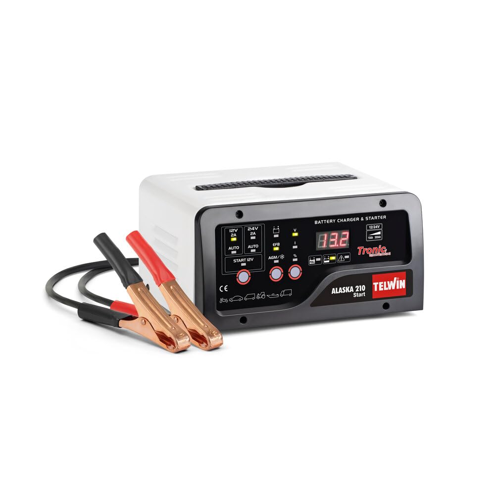 Telwin 807579 Cargador de Mantenimiento para Coche Alaska 210 EFB, AGM 12-24V