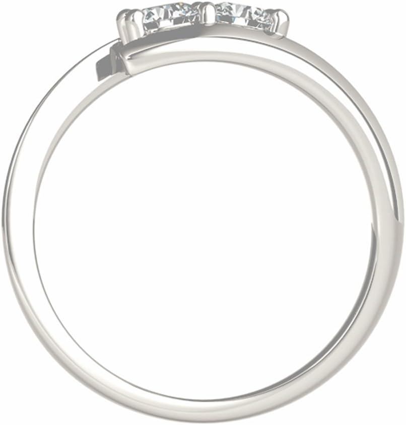 JewelMore Two-Stone Ring Forever US 1/4 ct tw Diamonds 14K White Gold (White)