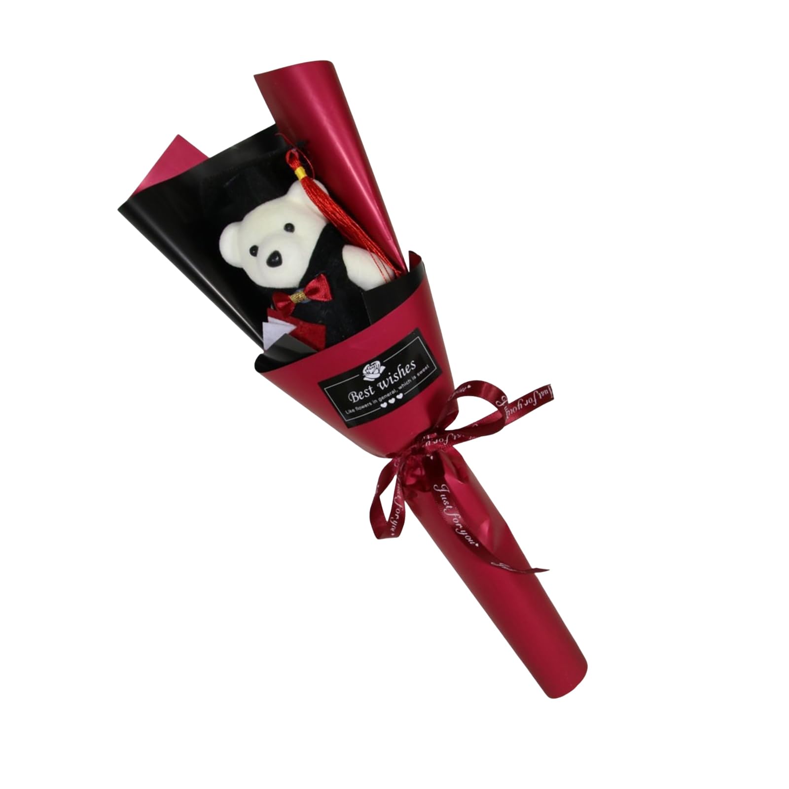 Hsyzygian Artificial Bouquets Bear Bouquets for Graduates Graduation with Toy Doctor Bear for Graduation Ceremonies Doctor