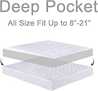 Vista 5 de Cubrecolchón Queen para dolor de espalda, funda de colchón extra gruesa, parte superior de almohada de felpa, bolsillo elástico profundo, gris