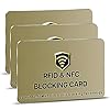 SaiTech IT RFID Blocking Cards, 3 Pack One Card Protects Entire Wallet Purse For Men & Women, NFC Contactless Bank Debit Credit Card Protector ID ATM Guard Card – Golden