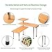 3 Tier Corner Shelf Bamboo Countertop Organizer Bookshelf Display Shelves Space Saving Rack for Living Room, Kitchen, Office (with Hooks)