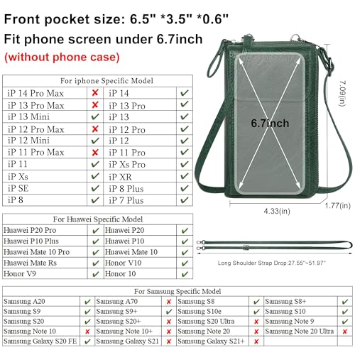 Image of KUKOO Small Crossbody Bags for Women PU Leather Cell Phone Purse Wallet with Credit Card Slots