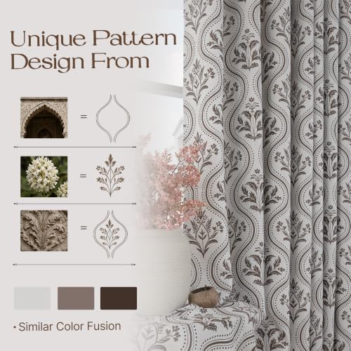 Amazon – YoungsTex 2-Panel Brown Floral Linen-Blend Curtains - $11.98– - image 4