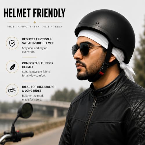 Image of GG BAI Cottrise Sikh Religious Patka Headwear Sweat Wicking Doo Rag Cooling Dew Rag Helmet Liner Hat Large Motorcycle Head Wrap Bandana Skull Caps for Men and Women