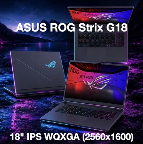 Image of ASUS ROG Strix G18 Gaming Laptop 18 inch 240Hz IPS WQXGA Display (Intel Ultra 9-275HX, GeForce RTX 5060 8GB, 64GB DDR5, 8TB PCIe SSD, RGB KB, Thunderbolt 4, Win 11 Home) w /Dockztorm Wireless Mouse