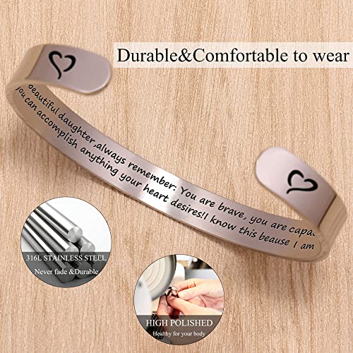 Btysun Bracelets for Women Mothers Day Bracelet Gifts from Daughter Inspirational Gifts for Women Graduation Gifts for Her Motivational Birthday Cuff Bangle Friendship Personalized Mantra Jewelry…