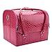 Produktbild 4 Arten Reise Make-up Veranstalter Tasche Make Up Zug Fall Professionelle, Extra Große Schönheit Make-up Tasche Kosmetische Box Schmuck Aufbewahrungsbox Halter(3# rote Krokodiladern)