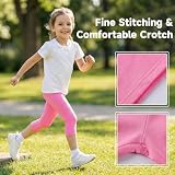 JinBei Dziewczęce legginsy Capri bawełniane spodnie na lato, wygodne, miękkie, 3-pak, spodnie sportowe, oddychające, jednokolorowe, spodnie do jazdy na rowerze, spodenki sportowe dla dzieci w wieku 6