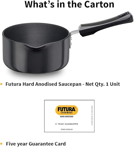 Miniatura 7 de Hawkins Futura 1.5 Litre Saucepan, Hard Anodised Sauce Pan, Induction Saucepan, Small Sauce Pan, Black (IAS15)