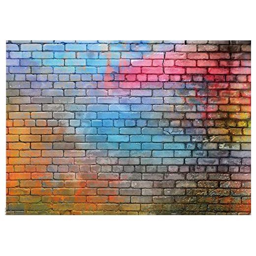 LTLYH 7x5ft Colorful Brick Wall Photo Backdrop Colorful Graffiti Brick Wall Backdrop Urban Street Art Background for Photography Hip Hop Party Graffiti Theme Event Studio Wall Decor Backdrop 081