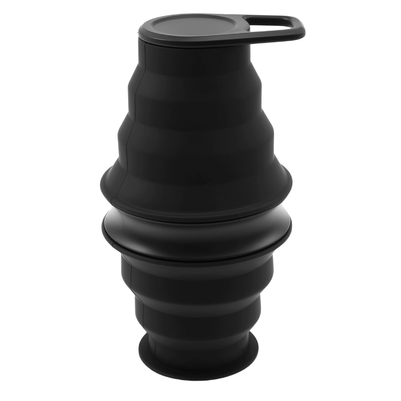 GUIJZSLTRG Collapsible Silicone Water Bottle 500ml Reusable Foldable Travel Bottle Leakproof Sports Bottles Outdoor Accessories for Gym Camping Hiking Running and Everyday Use(black)