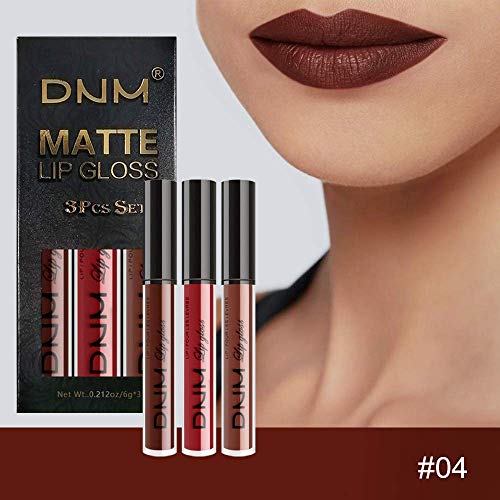 3Pcs Deep Red Brown Matte Lipstick Set , Deep Red Brown Lip Stain Long Lasting 24 Waterproof Lip Gloss Gift Set ,Lipstick Sets For Women Lippies Lip Matte Makeup Lipgloss Beauty Cosmetics Kit (Set02) #TOP7