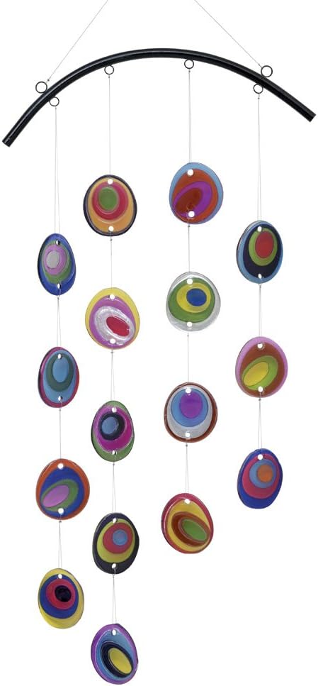 Bits and PiecesBeautiful Fused Hanging Glass Garden Art - Colorful Window Suncatcher and Wind Chimes
