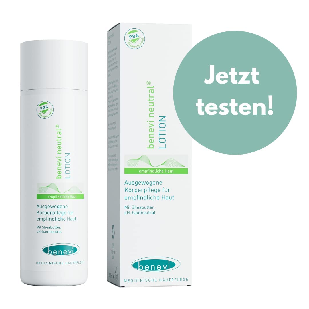 benevi neutral Lotion 200ml für empfindliche und zu Allergien neigende Haut - die leichte und pH-hautneutrale Bodylotion pflegt die Haut mit wertvoller Sheabutter und ist besonders hautverträglich