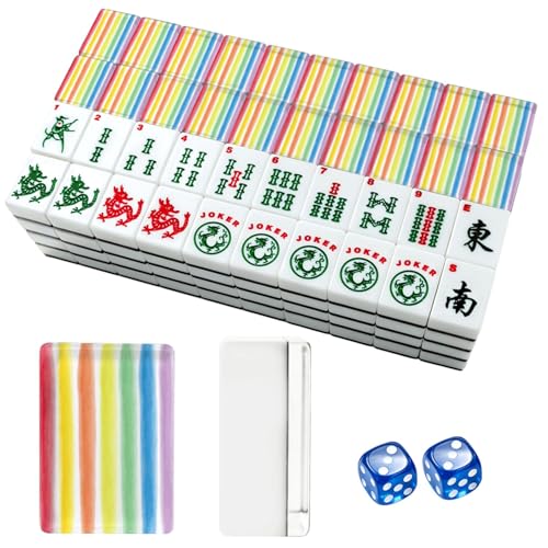 Set de fichas American Mahjong acrílico con bolsa y accesorios miniatura 1