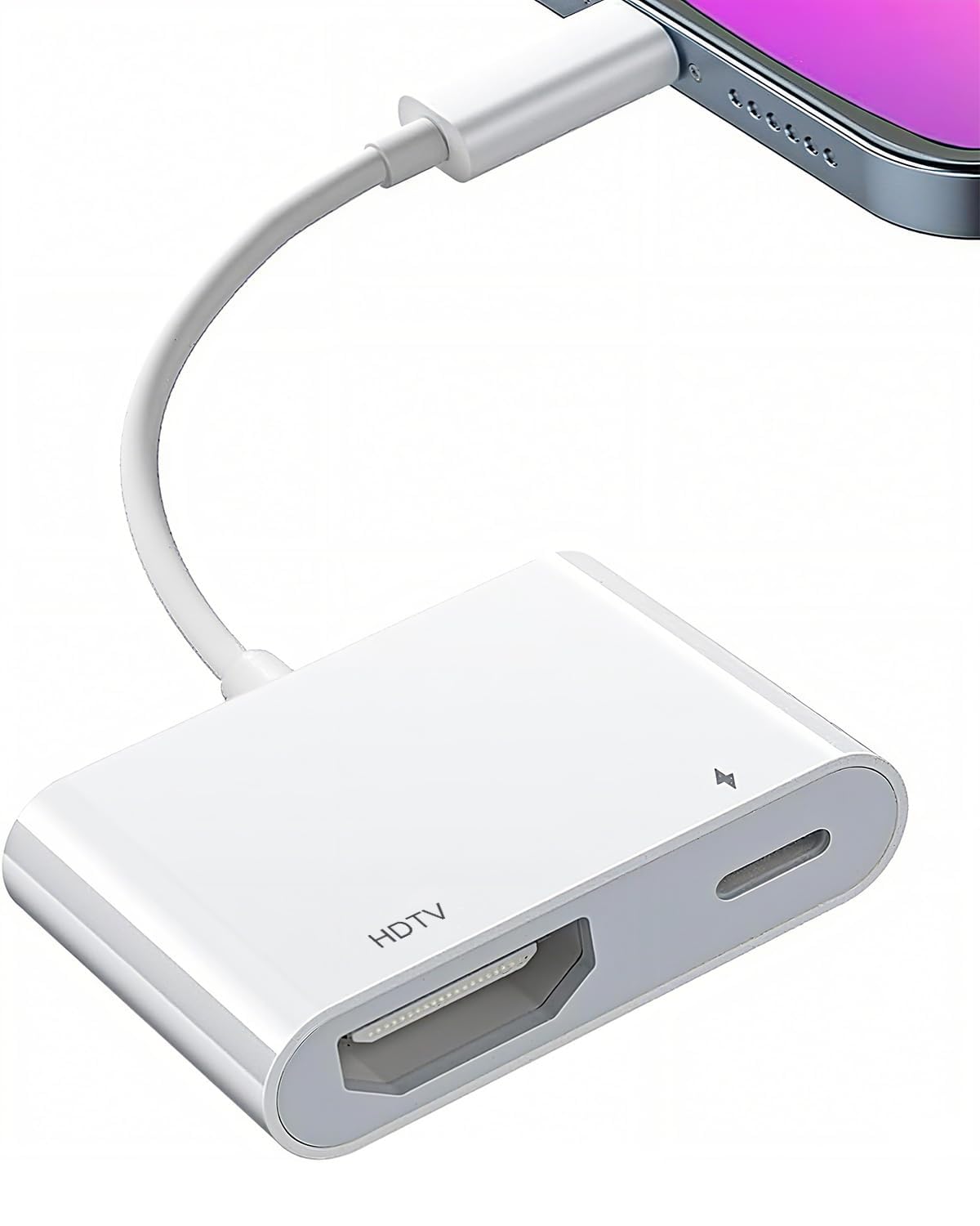 Lightning to HDMI Adapter for iPhone, [Apple MFi Certified] Digital AV Dongle,1080P Sync Screen Cable with Lightning Charging Port for iPhone, iPad to TV/Projector/Monitor No Need Power Supply