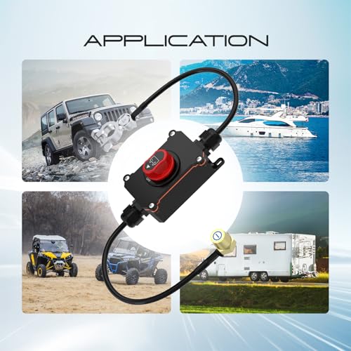 Top Post Battery Disconnect Switch, CNAODUN Waterproof Battery Cut Off Switch with Wire 12-48V Heavy Duty for Car RV Boat and Vehicle(On/Off) by cnaodun - Image 7