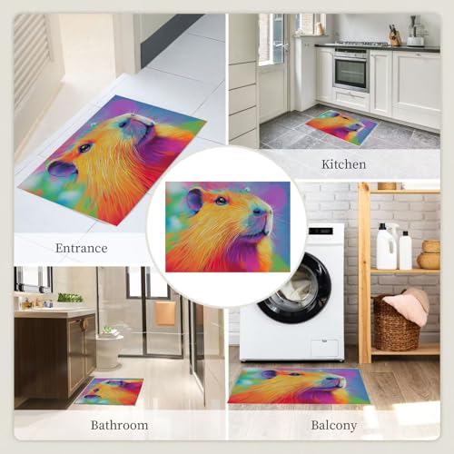 Tapis salon 150x210cm capybara à poils courts lavable - 6