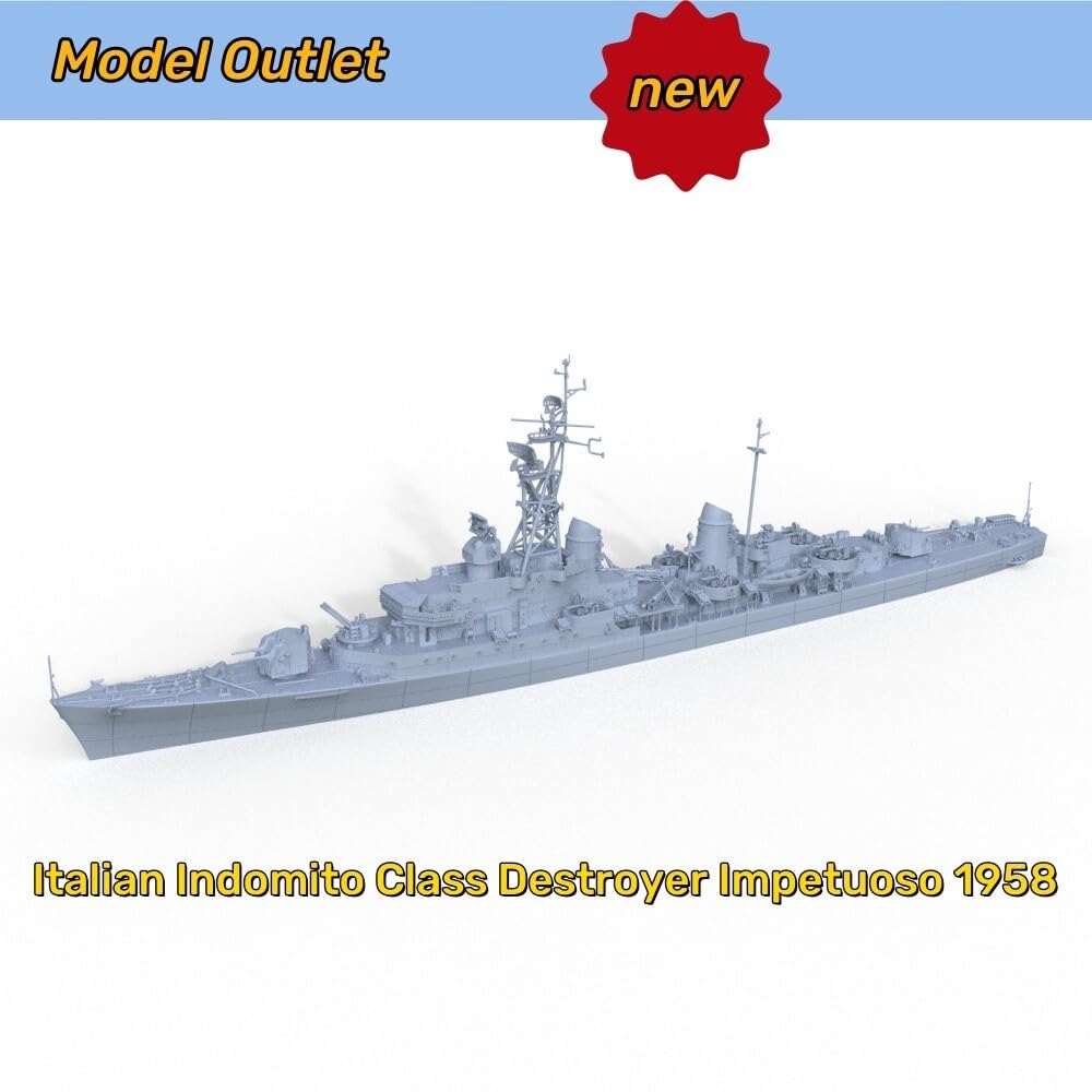 MRY-SFW Kit Modellino Militare 1/700 Italian Indomito Class Destroyer Impetuoso 1958