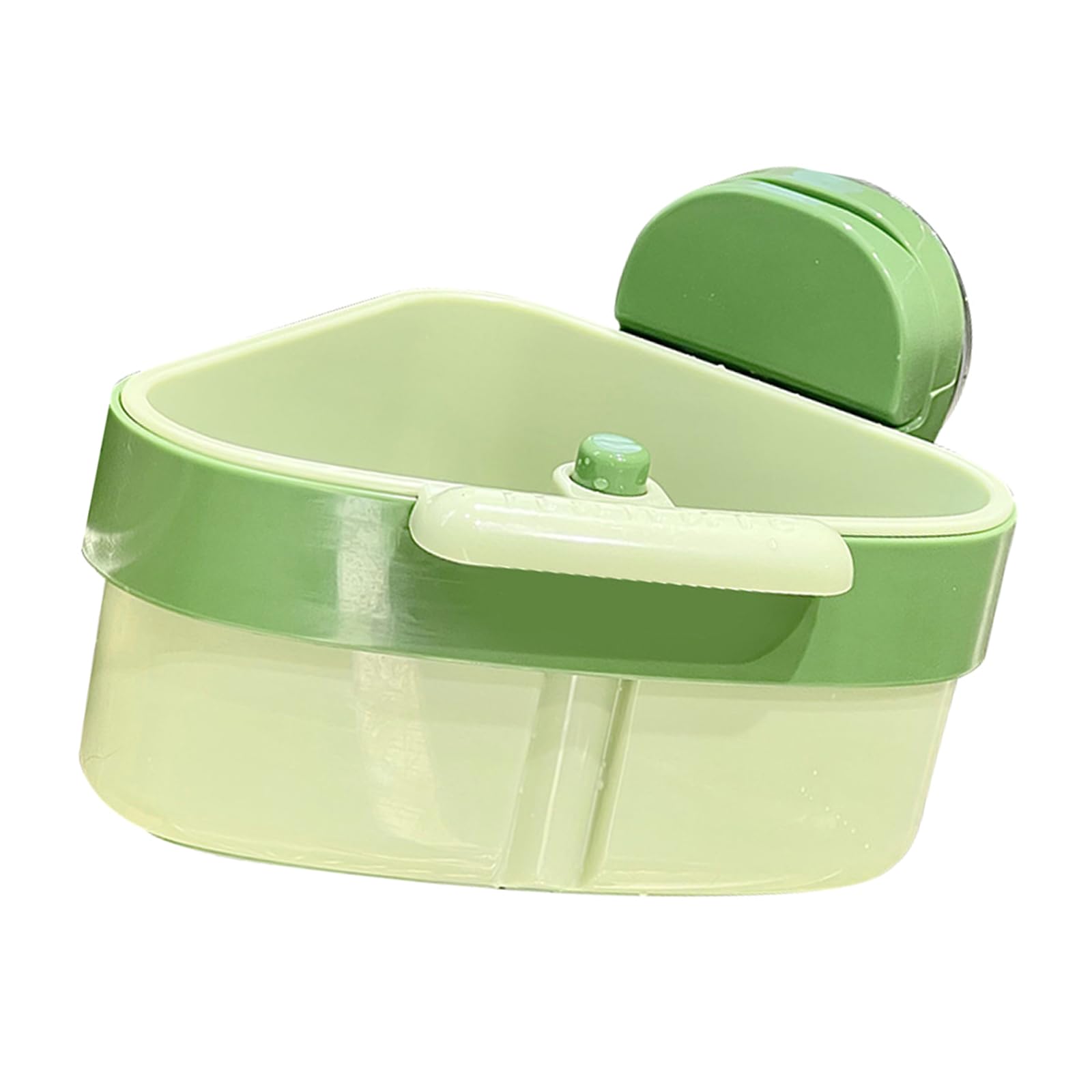 ZEPFJHE PP Sink Drain Organiser with Suction Cup Mount Triangle Kitchen Basket for Fruit Rinsing Sponge Holding, and Storage Drain Tray