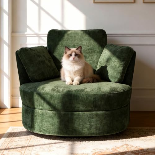 Aoiy & Wifon Swivel Chair with Pillows