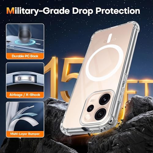 Image of Jkobi Shockproof Crystal-Clear Back Cover for Oppo Reno15 Pro 5G | Oppo Reno 15 Pro 5G (Magsafe Wireless Support | Drop & Camera Protection | Hard Polycarbonate)