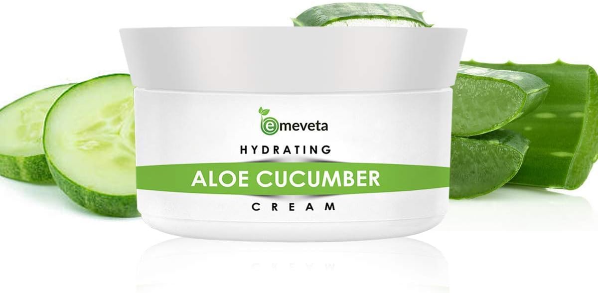 Emeveta Natural Aloe Vera Cucumber Face Cream Men and Women For Anti Aging Moisturiser Glowing (50g)