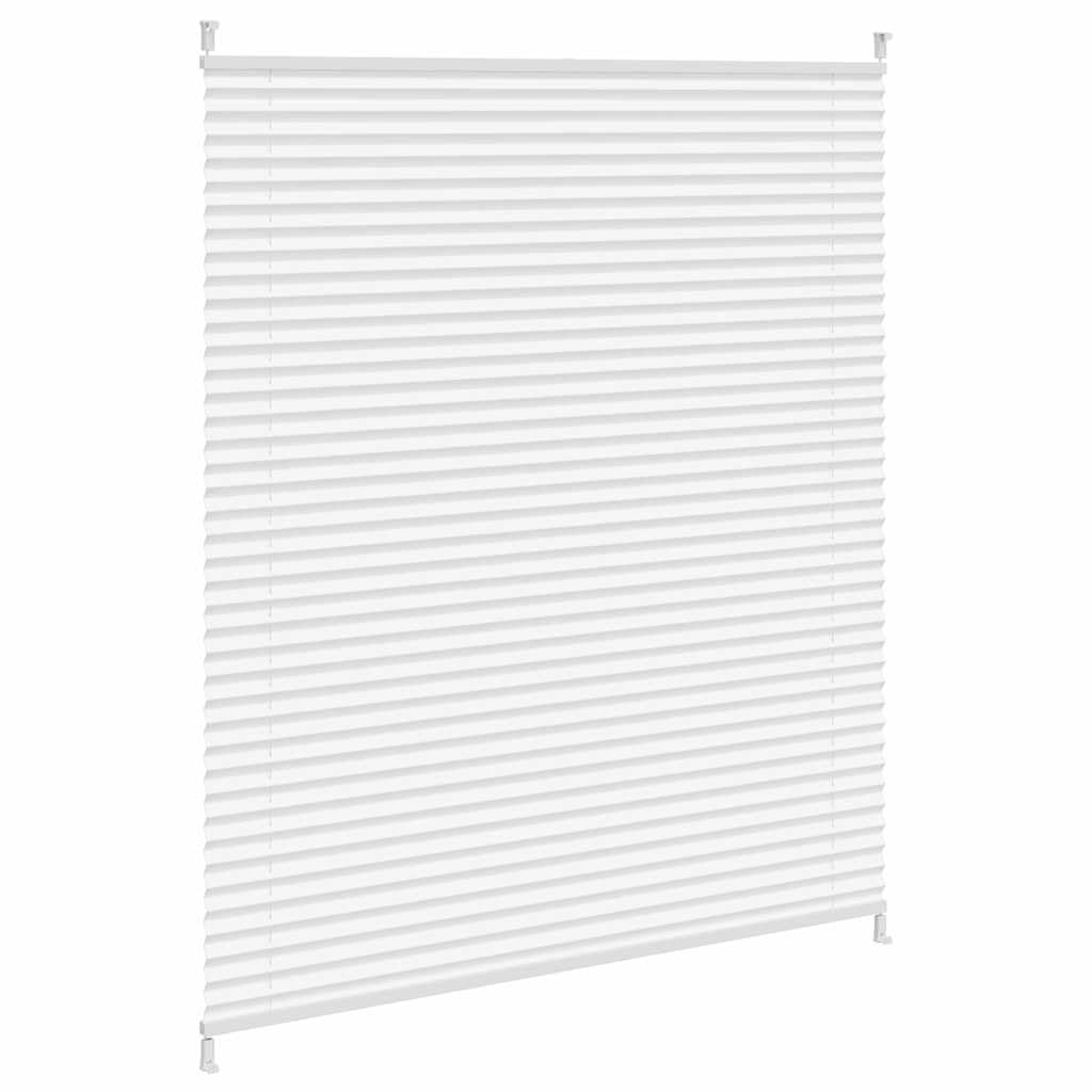 Verdunklungsplissee 100x100 cm Weiß aus Polyester mit Aluminium Klemmhaltern, Blickdicht und Sonnenschutz für Fenster, Tür, Dachfenster, ideal für Wohnzimmer, Schlafzimmer, Küche, Büro