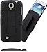 Stalion Ultra-light 180° Degree Rotating Locking Swivel Plastic Hard Shell and Belt Clip Holster with Kickstand for Galaxy S4, Jet Black