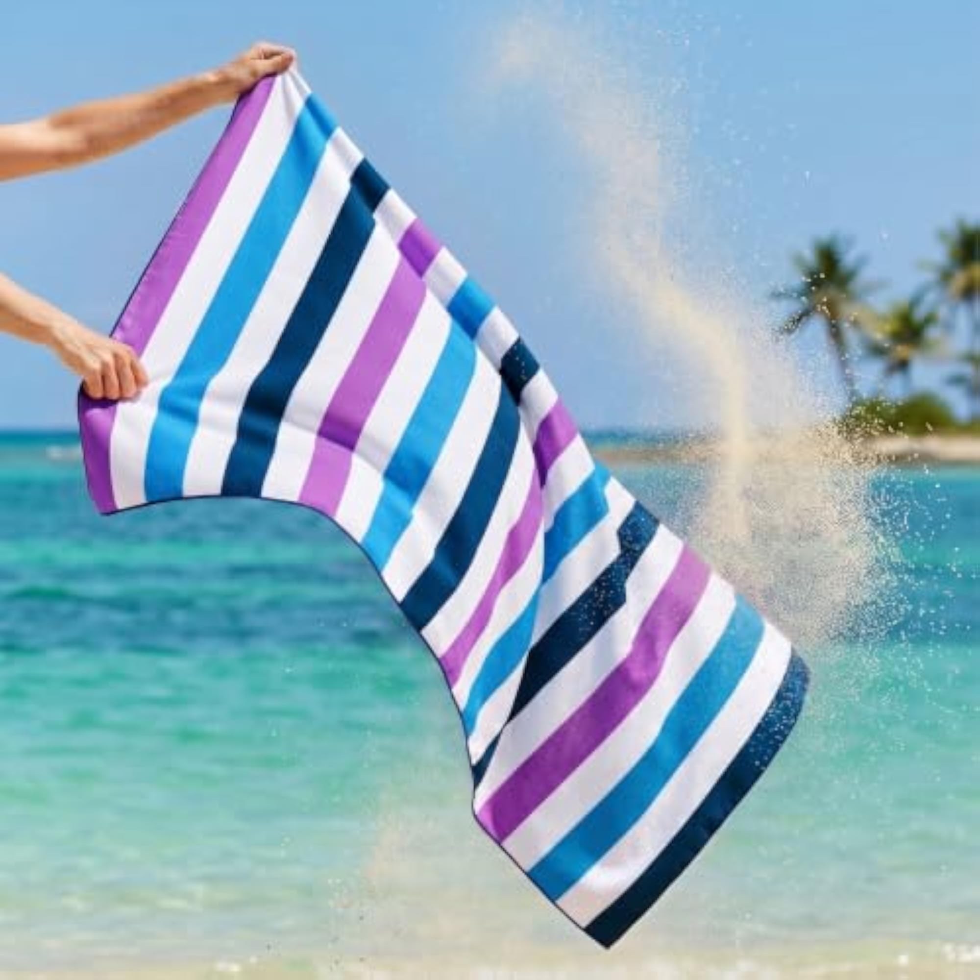 Microfiber Sand Free Beach Towel, Oversized 2 Pack