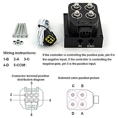 12V Solenoid 4-Valve Air Ride Suspension manifold valve with Control Panel Ship Type Switch, equipped with three display air pressure gauge