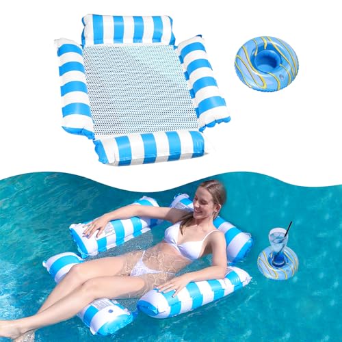 TAIHOBO Luftmatratze Pool, 4 in 1 Luftmatratze Wasser, Bequemer Wasserhängematte Erwachsene Kinder mit Aufblasbares Getr...