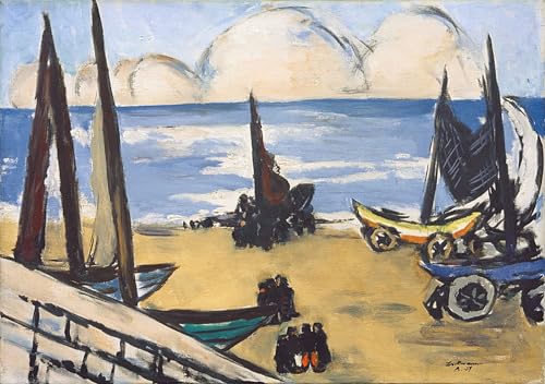 Tableau Toile Max Beckmann Bateaux sur la plage 60x90cm