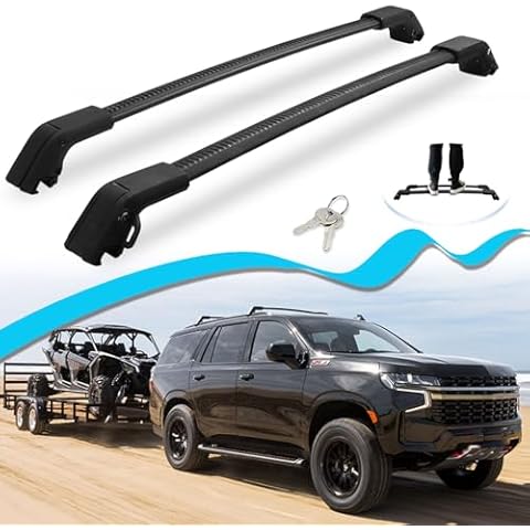 𝟰𝟰𝟬𝐋𝐁𝐒 Lockable Roof Racks Fit for 2021-2024 Chevrolet Tahoe & Suburban, Yukon & Yukon XL, Escalade ESV - Anti-Theft Cross Bars - All Aluminum Alloy Cover