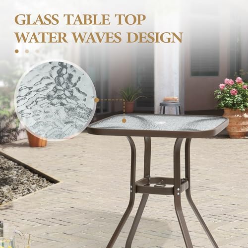 Crestlive-Products-Outdoor-Bar-Table-with-Umbrella-Hole-Patio-Dining-Bistro-Table-with-Aluminum-Frame-Tempered-Glass-Top-Outside-Banquet-Furniture-for-Garden-Pool-Deck-Lawn-Brown Crestlive Products Outdoor Bar Table with Umbrella Hole Patio Dining Bistro Table with Aluminum Frame Tempered Glass Top Outside Banquet Furniture for Garden Pool Deck Lawn Brown