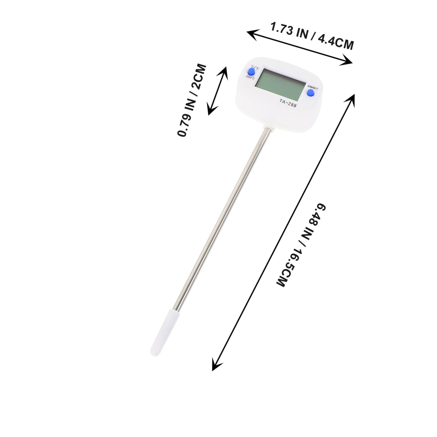 GRIRIW 2Pcs Thermometer with Probe Cooking Thermometer for Oil Water Meat Instant Read Kitchen Thermometers for Accurate Measurement White