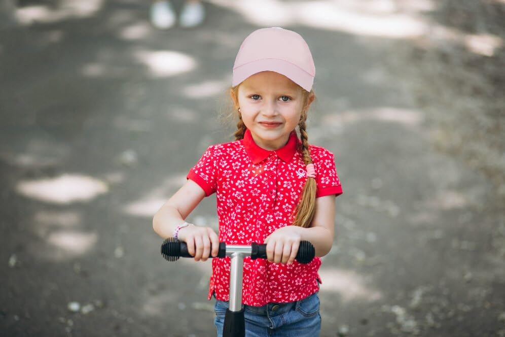 Utaly Low-Profile Toddler-Baseball-Hat Cotton Girls Baseball Cap Adjustable Trucker Hat for Kids Pink4