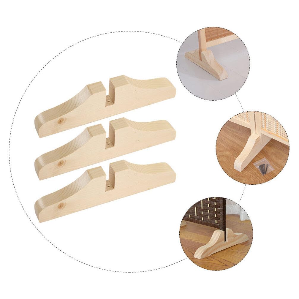 Yardwe 3 Piezas Soporte Divisor De Ambiente De Madera Pies Resistentes para Panel De Pantalla MóVil Base Divisoria De Ambientes para Sala Dormitorio Oficina