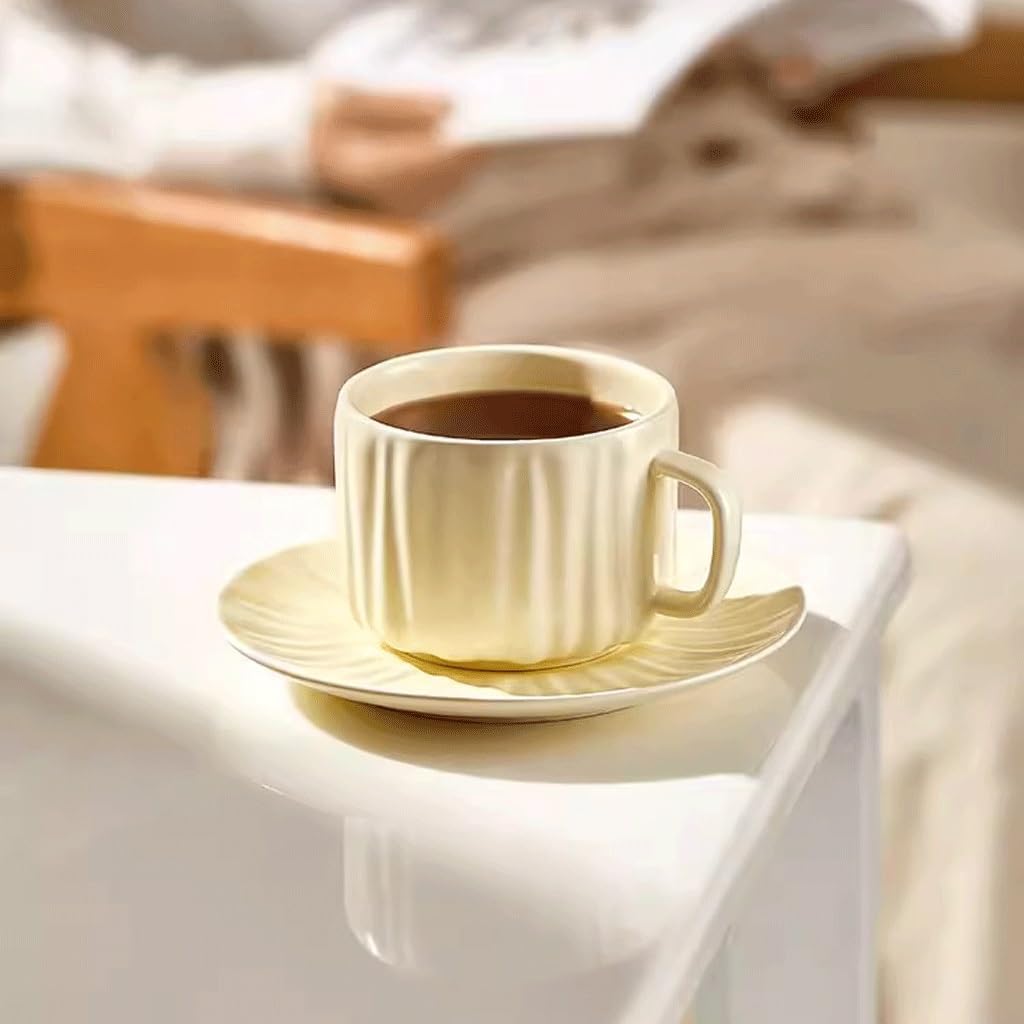 Glass Cup Tea Cup Glass Coffee Cup Ceramic Coffee Cup and Saucer Set Mug Nordic Feng Shui Cup Girls Couple Cup