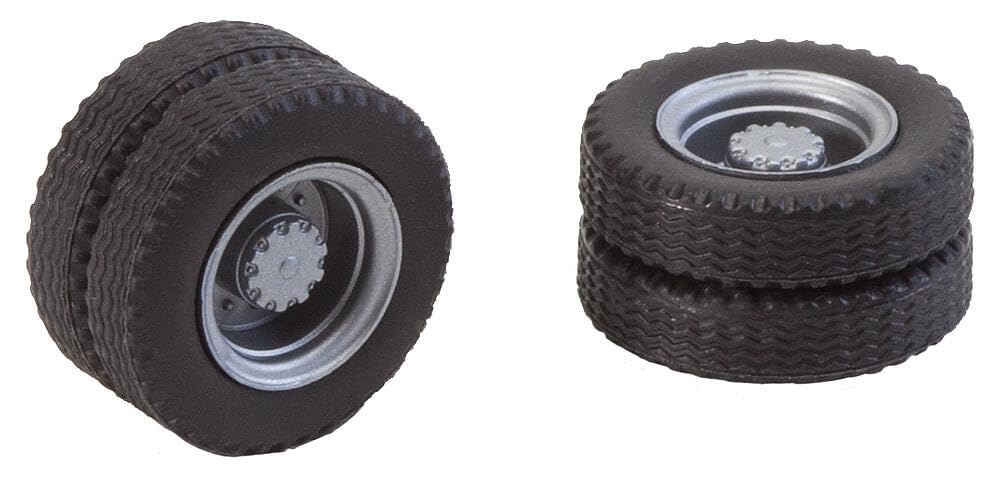 Faller Car System 163101 - H0 2 Complete Wheels (Twin Tires) Tires and LK