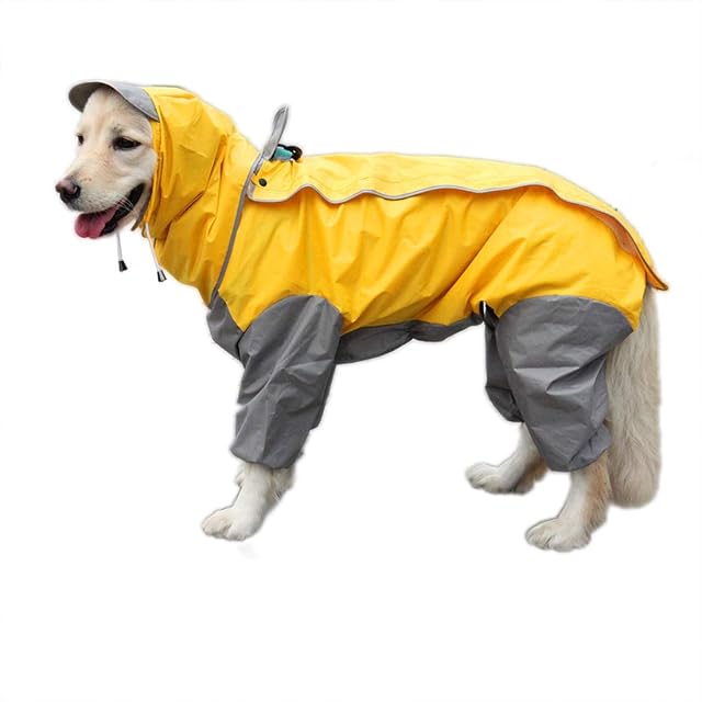 feiling Patchwork Lluvia Abrigo para Perro Chubasquero Impermeable 4 Patas de Lluvia Chaqueta Mascotas Rain…