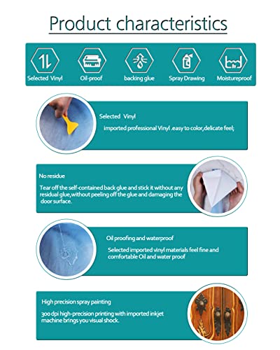 Door Mural - Flfk 3D Door Sticker Peel And Stick, Removable Self-Adhesive Retro Door Wallpaper For Home Decor, 30.3 "W X 78.7 "L, Set Of 2 Sheets #TOP5