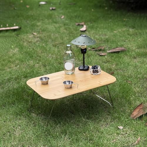 Table camping pliable bois support ordinateur portable lit cuisine - 5