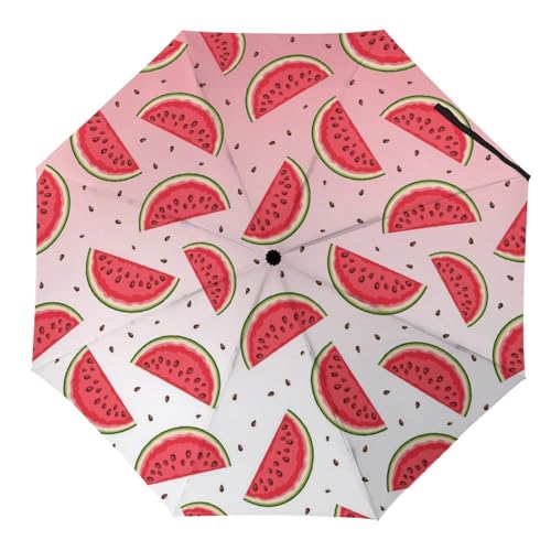 Parapluie pliable pastèque automatique anti-retournement d'été