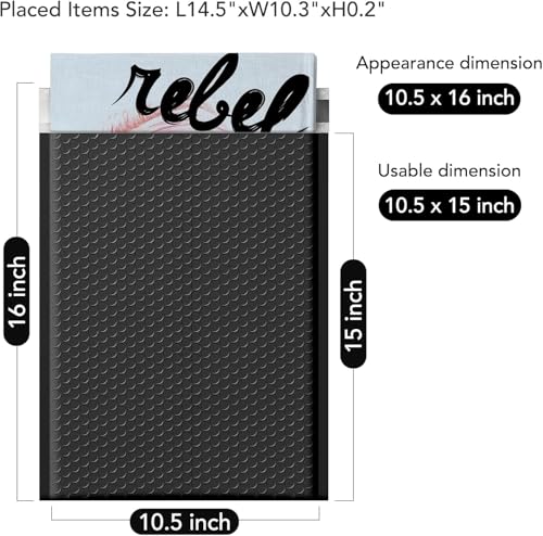 Image of Fuxury Black Bubble Mailers 10.5x16 inch Padded Envelopes 3750Pack Bulk Strong Adhesion Full Pallet of Padded Mailers Thick Bubble Envelopes for Small Business Mailing Books Clothes Makeup Supplies